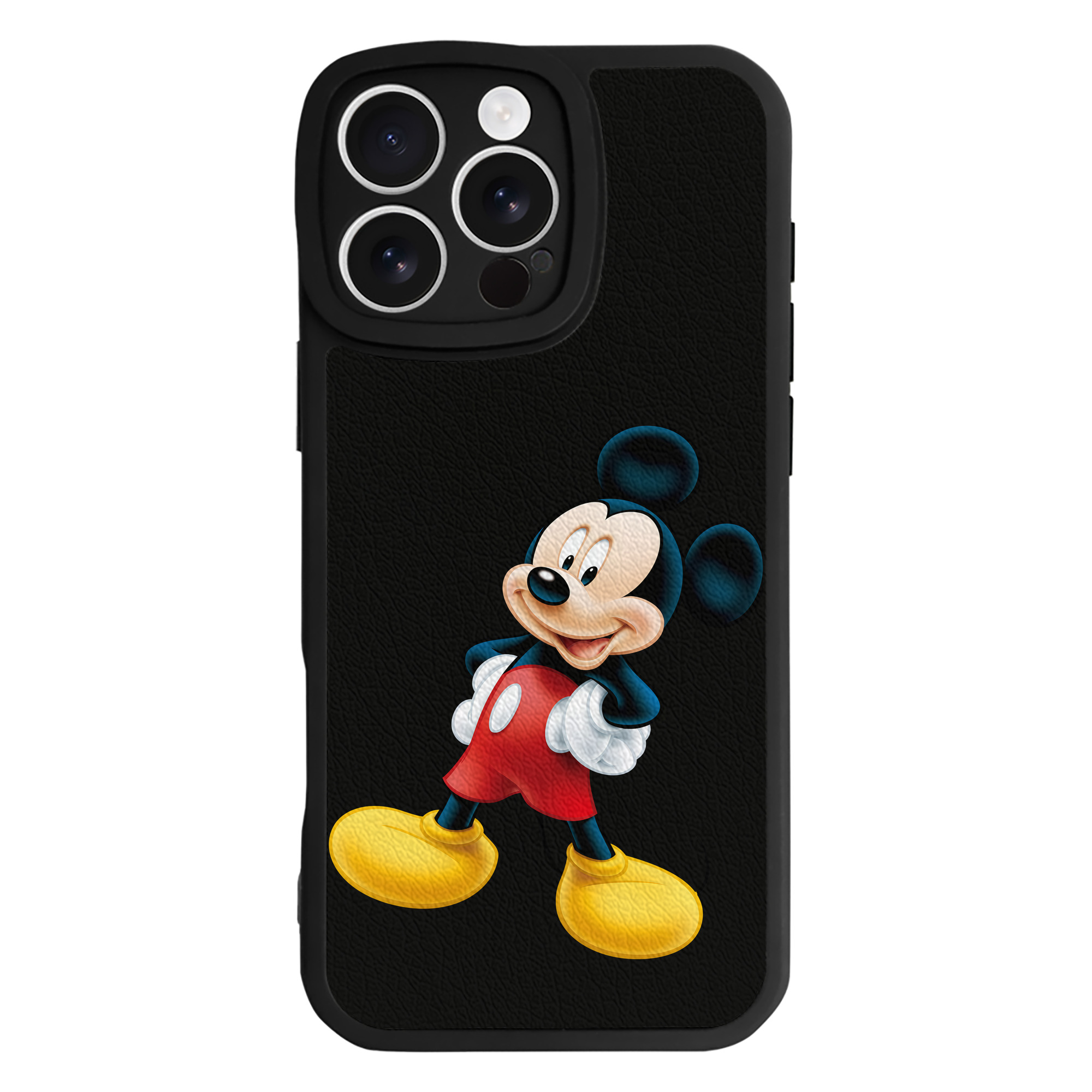 （画像用） ミッキーマウス Mickey Mouse 【iPhone 16シリーズ対応】シリコンスマホケース（レザー調） 材質：シリコン
